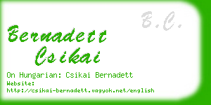 bernadett csikai business card